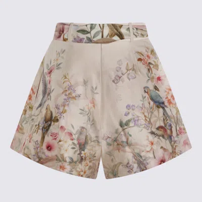 Zimmermann Shorts Cream Aviary In Neutral