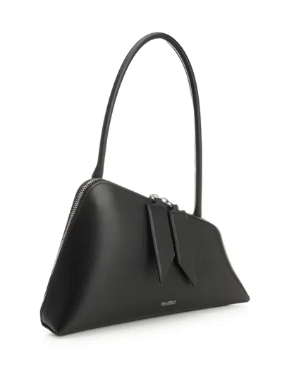 Attico Double Zipper Shoulder Bag In Black