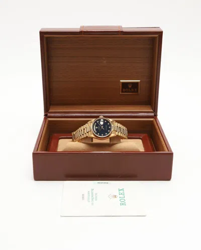 Rolex Day-date 36mm Very Rare Aventurine 1987 Full Set Watch In Gold
