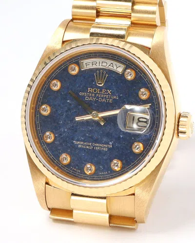Rolex Day-date 36mm Very Rare Aventurine 1987 Full Set Watch In Gold