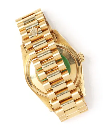 Rolex Day-date 36mm Very Rare Aventurine 1987 Full Set Watch In Gold