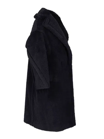 Max Mara Teddy Bear Icon Coat Coats Blue In Black