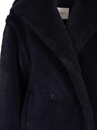 Max Mara Teddy Bear Icon Coat Coats Blue In Black