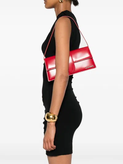 Jacquemus Le Bambino Long Leather Shoulder Bag In Red