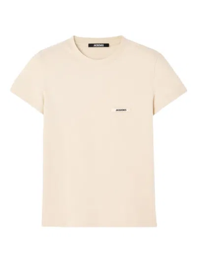 Jacquemus Le Tshirt Gros Grain Short Sleeve In Neutral