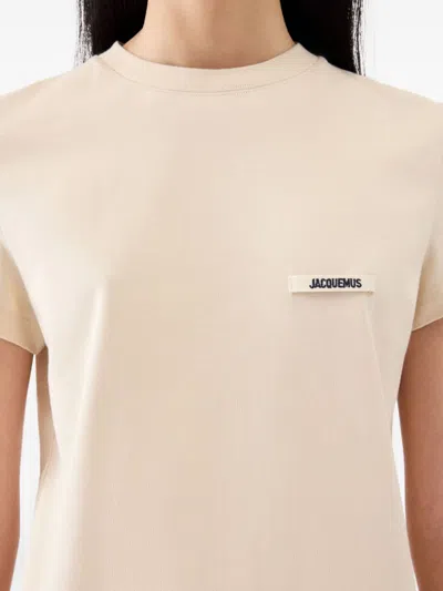 Jacquemus Le Tshirt Gros Grain Short Sleeve In Neutral