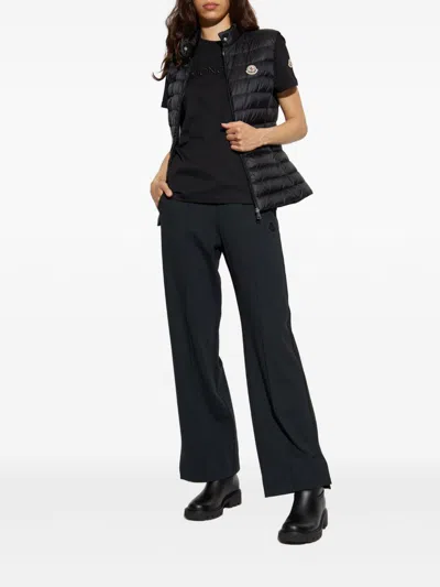 Moncler Logo Cotton T-shirt In Black