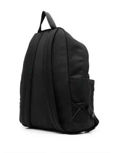 Moncler Pierrick Nylon Backpack Large Front Pocket In Black
