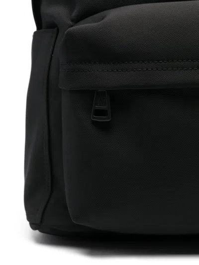 Moncler Pierrick Nylon Backpack Large Front Pocket In Black