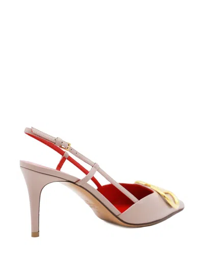 Valentino Vlogo Signature Leather Slingback Pumps In Pink