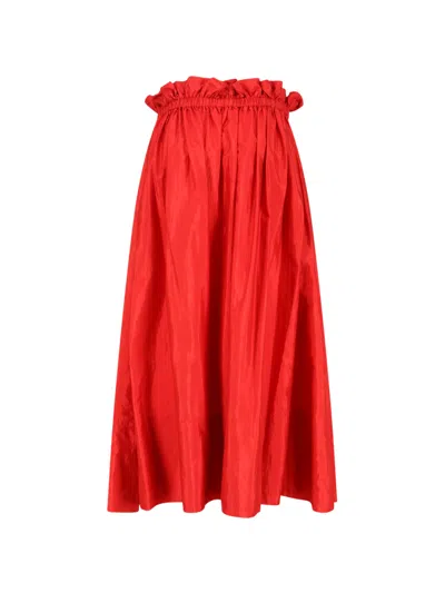 Jil Sander Midi Skirt In Red