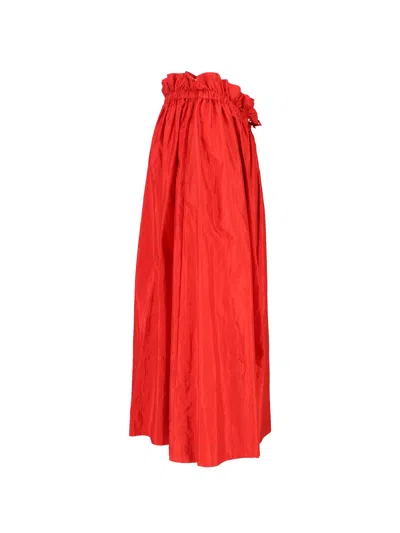 Jil Sander Midi Skirt In Red