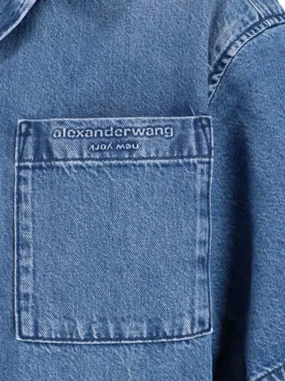 Alexander Wang Cropped Shirt In Blue