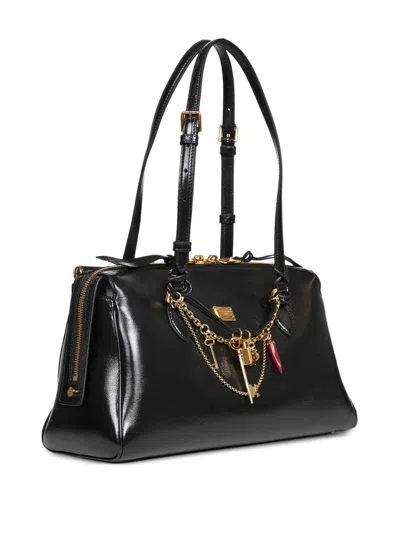 Dolce & Gabbana Vittoria Leather Tote Bag In Black