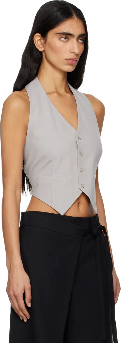 Mm6 Maison Margiela Gray Light Wool Blend Vest In Gray