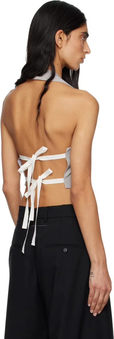 Mm6 Maison Margiela Gray Light Wool Blend Vest In Gray