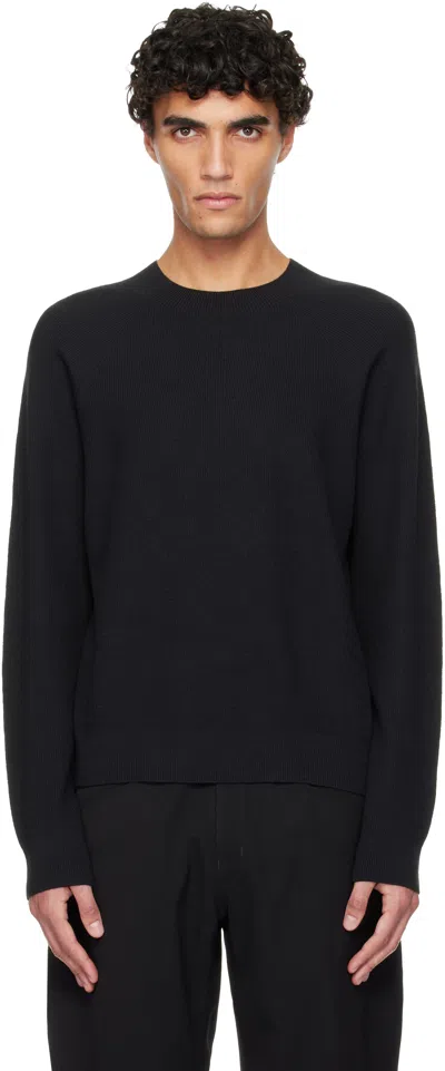 Veilance Black Conic Wool Midlayer Sweater In Black