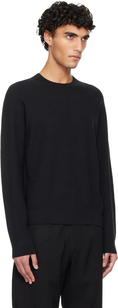 Veilance Black Conic Wool Midlayer Sweater In Black