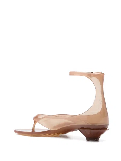 Chloé Jelly Brown Sandals With Logo Imprinted On The Side And Ankle Buckle Closure In Tpu Woman In Brown