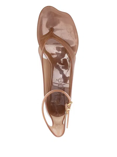 Chloé Jelly Brown Sandals With Logo Imprinted On The Side And Ankle Buckle Closure In Tpu Woman In Brown