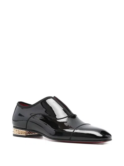 Christian Louboutin Alphamale Rocks Patent Leather Oxfords In Black