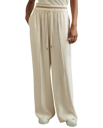 Reiss Fleur Waistband Detail Wide Leg Pant In Animal Print