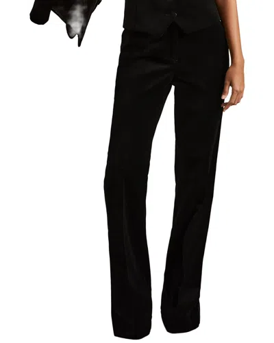 Reiss Parisa Velvet Flare Trouser In Black