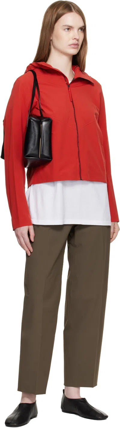 Veilance Red Focal Hoody Jacket In Red
