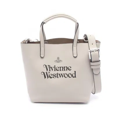 Vivienne Westwood Leather Tote Bag In White