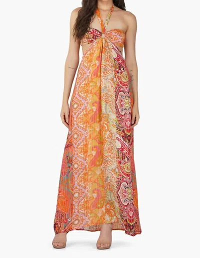 America & Beyond Palm Paisley Maxi Dress In Multi In Multi