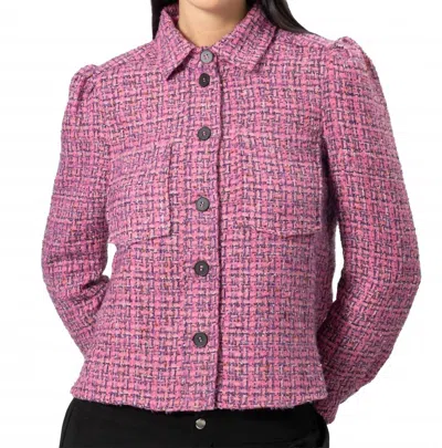 Area Stars Isla Tweed Shirt Jacket In Pink