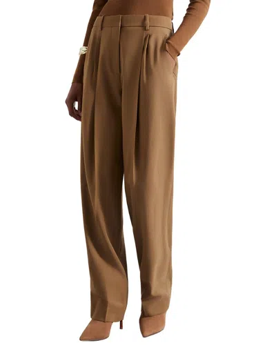 Reiss Celeste Wool Taper Trouser In Brown