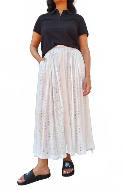 Engineered Garments Gather Eyelet Skirt In White In White