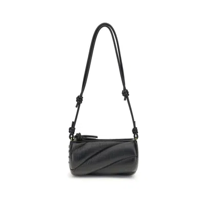 Fiorucci Black Lamb Ovis Aries Aries Shoulder Bag In Black