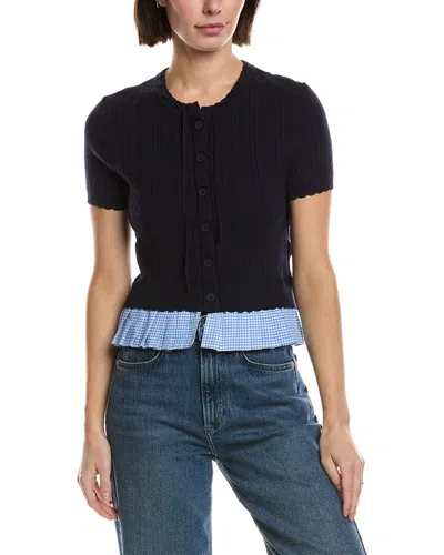 Avantlook Cable Knit Top In Blue