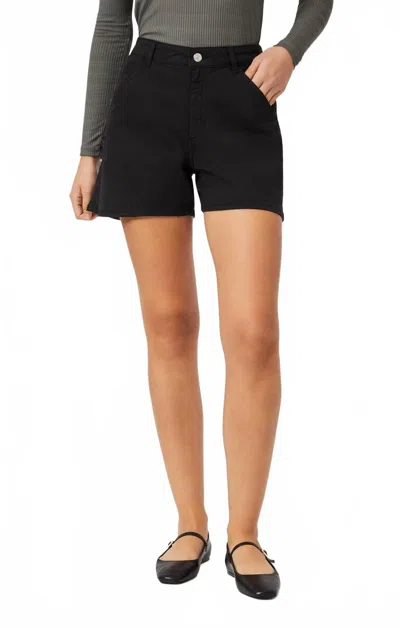 Mavi Kylie Luxe Twill Shorts In Black In Black