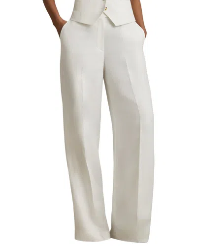Reiss Lori Wide Leg Linen-blend Trouser In White