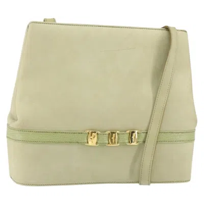 Pre-owned Ferragamo Vala Shoulder Bag Suede Suede Shoulder Bag Bag () In Green