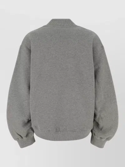 Attico Loose Fit Cotton Sweatshirt V Neckline In Gray