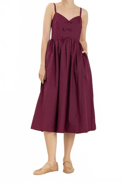 Aureum Berry Midi Dress In Wine In Burgundy