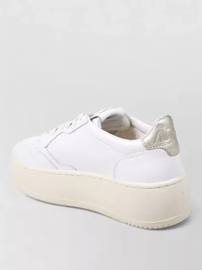 Autry Platform Low Sneakers Perforated Metallic Rubber Sole In Multi