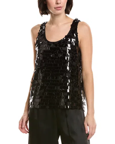 Vince Camuto V-neck Boxy Tank In Black