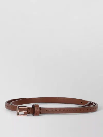 Max Mara Slim Perforated Belt Shoulder Strap Style In Brown