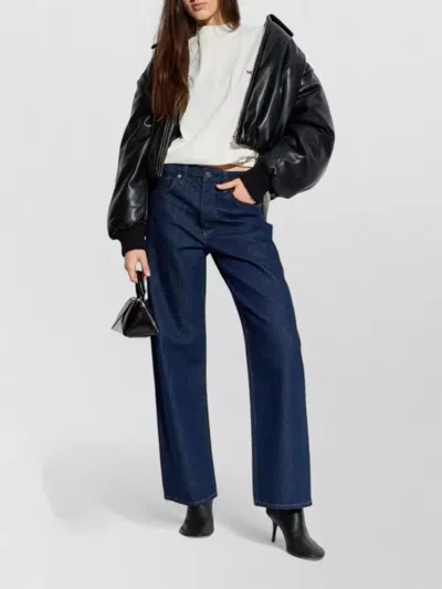 Attico Short Sleeve Crew Neck Straight Hem Top In White