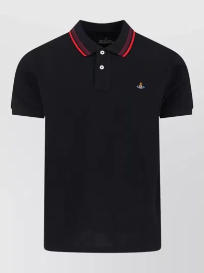 Vivienne Westwood Polo Collar T Shirt Short Sleeves In Black