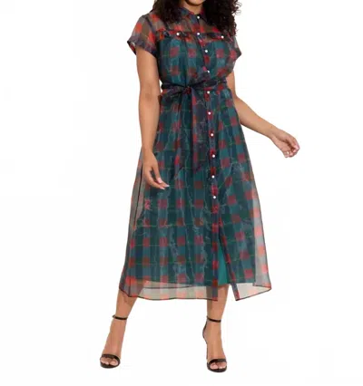 Alden Adair Rachel Midi Dress In Holiday Plaid In Multi