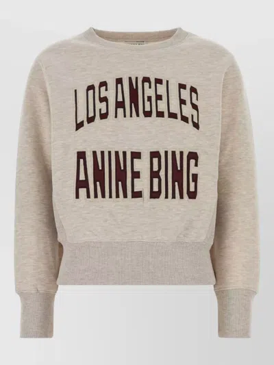 Anine Bing Harry Cotton Blend Crew Neck Sweatshirt In Brown