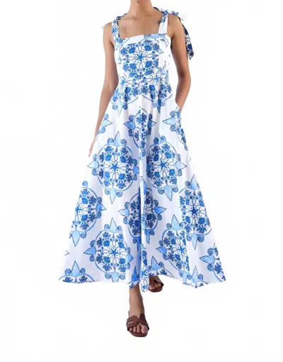 Beyond By Vera Pearl Midi Dress In Nautilus Aqua In Multi