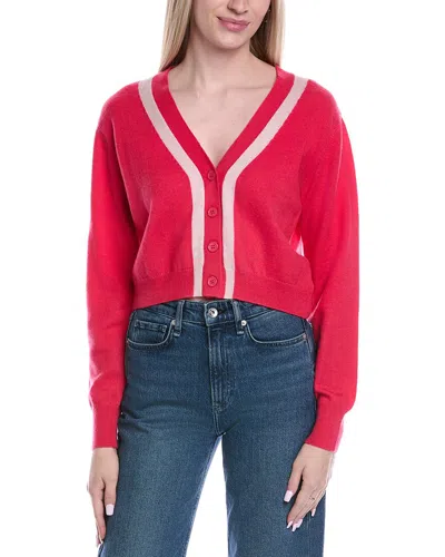 Brodie Cashmere Lurex Trim Wool & Cashmere-blend Cardigan In Pink