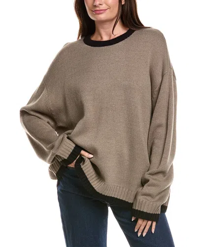Weworewhat Oversized Crewneck Sweater In Brown